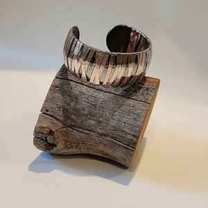 Vintage MILOR ITALY‎ Sterling Silver Hammered Wire Wrap Cuff Bangle 6”